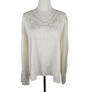 NEW! Evan-Picone Sweater Womans Size 3X Lace Trim Professional Feminine